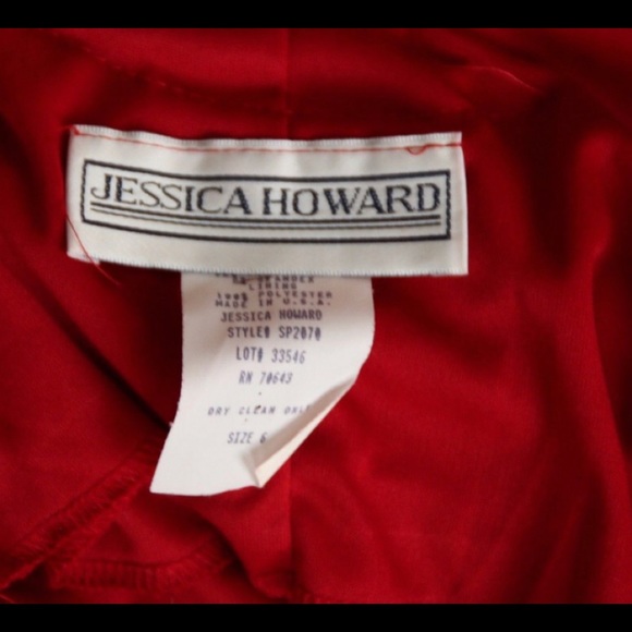 Red Sexy Slinky Vintage Jessica Howard Dress sz 6 - Picture 2 of 6